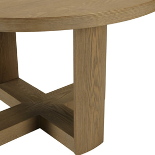 ELLA - Table à manger ronde D125cm couleur naturelle design arrondi