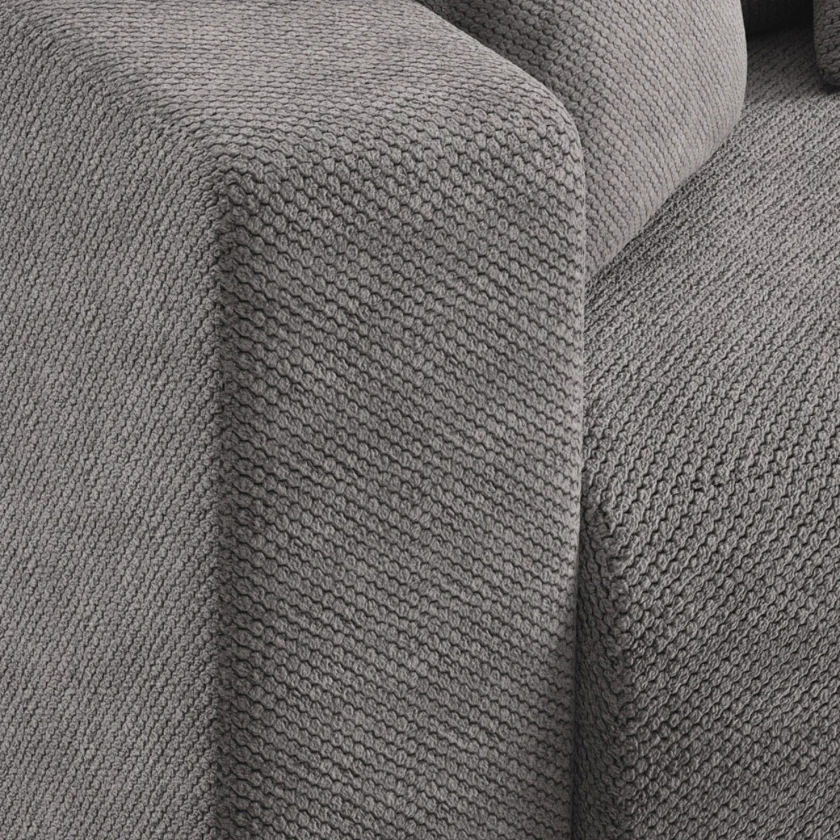 GLORIA - Canapé d'angle droit convertible 4 places en tissu gris foncé