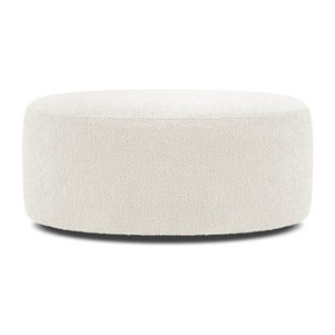 Pouf pivotant "Adam" bouclé blanc