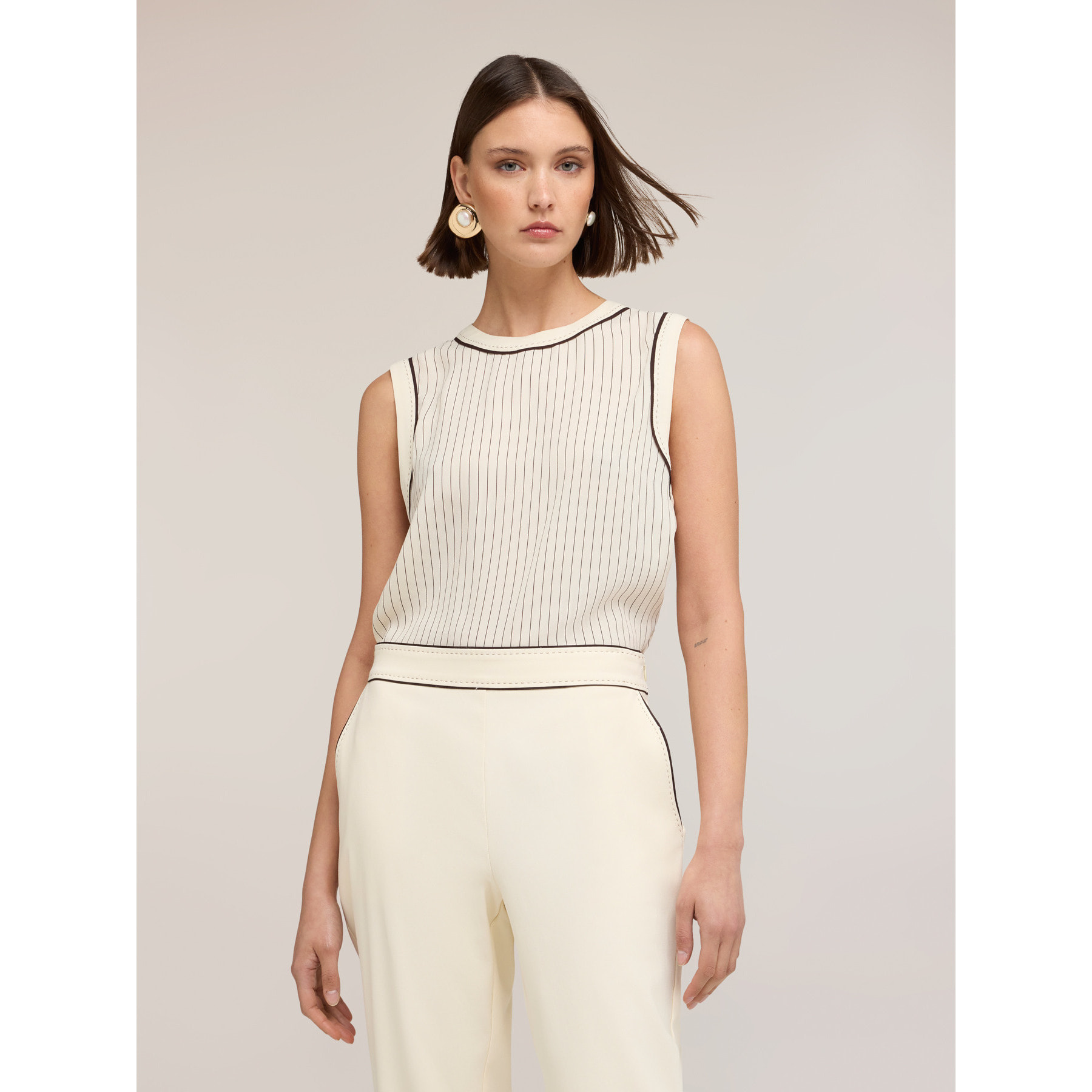 Motivi - Top de rayas The Tailoring Lab - Blanco