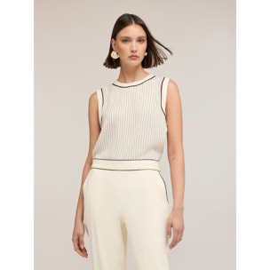 Motivi - Top de rayas The Tailoring Lab - Blanco