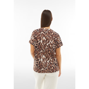 T-shirt comfort fit in jersey stampato animalier