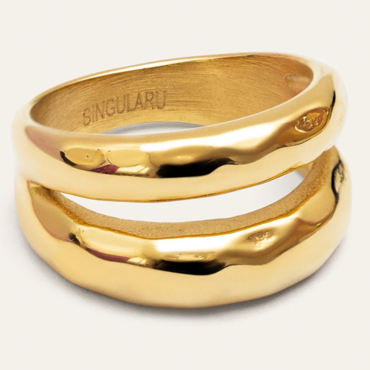 Anillo Oceana Acero Baño Oro