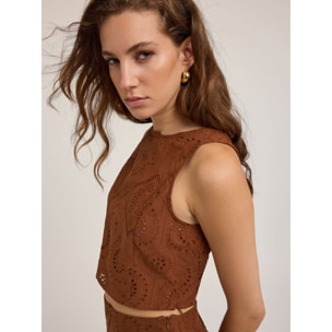 Motivi - Top de sangallo - Marrón