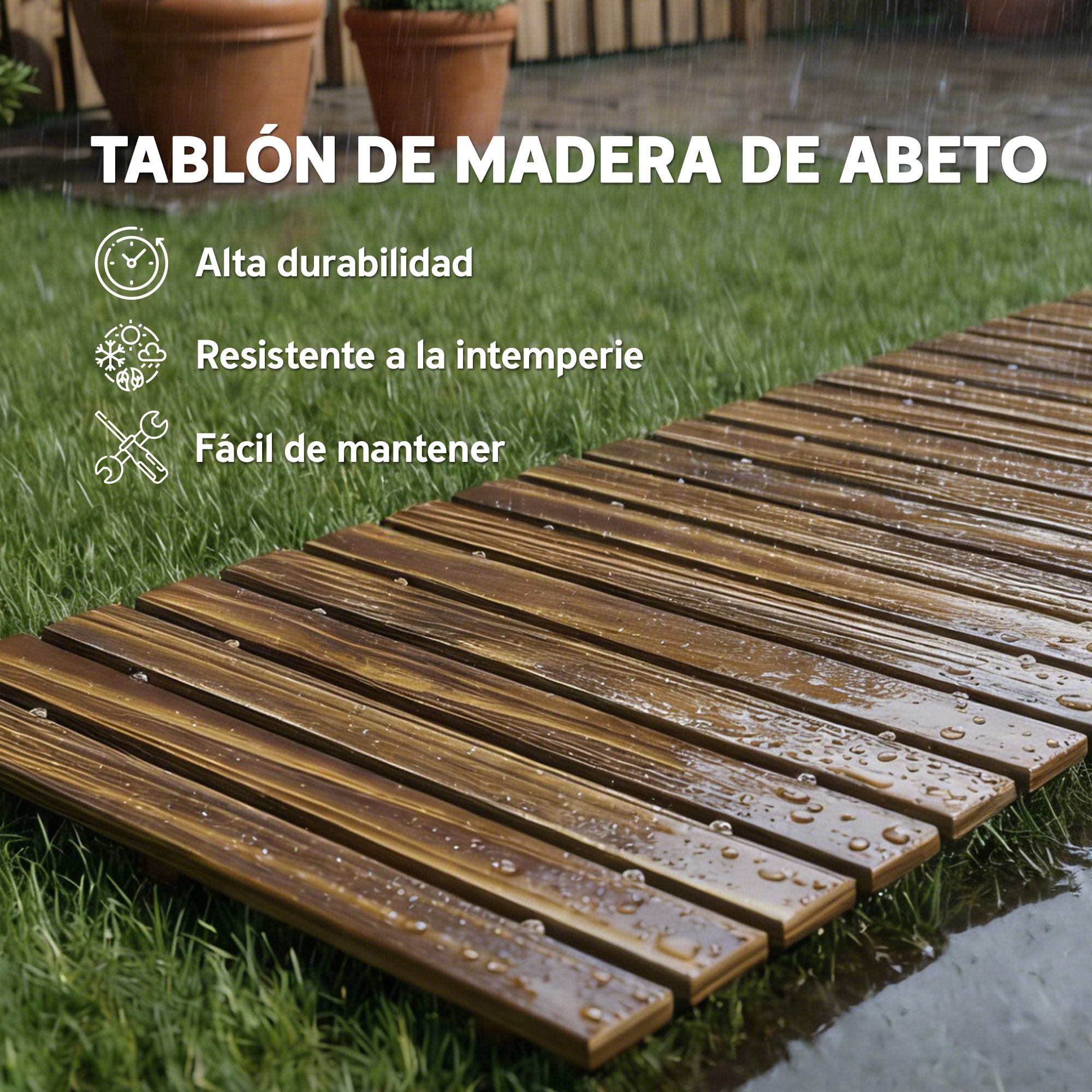 Camino de Jardín de Madera 120x38 cm Pasarela Recta Enrollable para Exteriores Resistente a la Intemperie Decorativo de Jardín para Playa Boda Fiesta Carbonizado