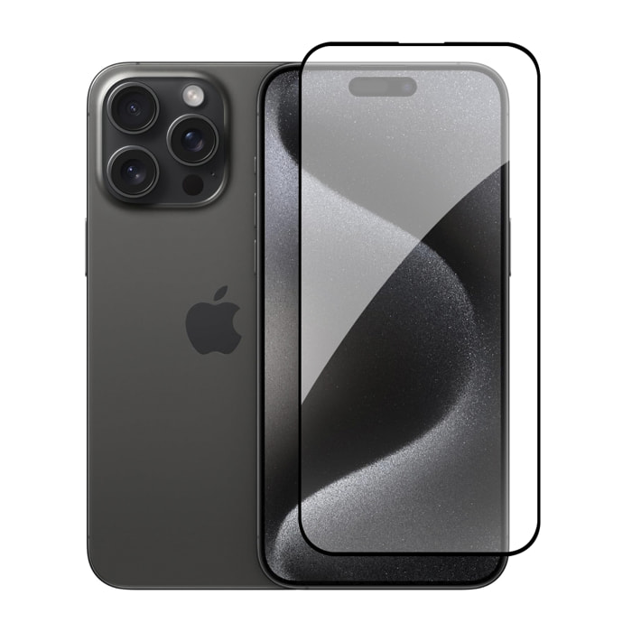 DAM Proteggi schermo in vetro temperato  a copertura totale per iPhone 15 Pro Max 7,15x0,06x15,5 cm. Colore trasparente