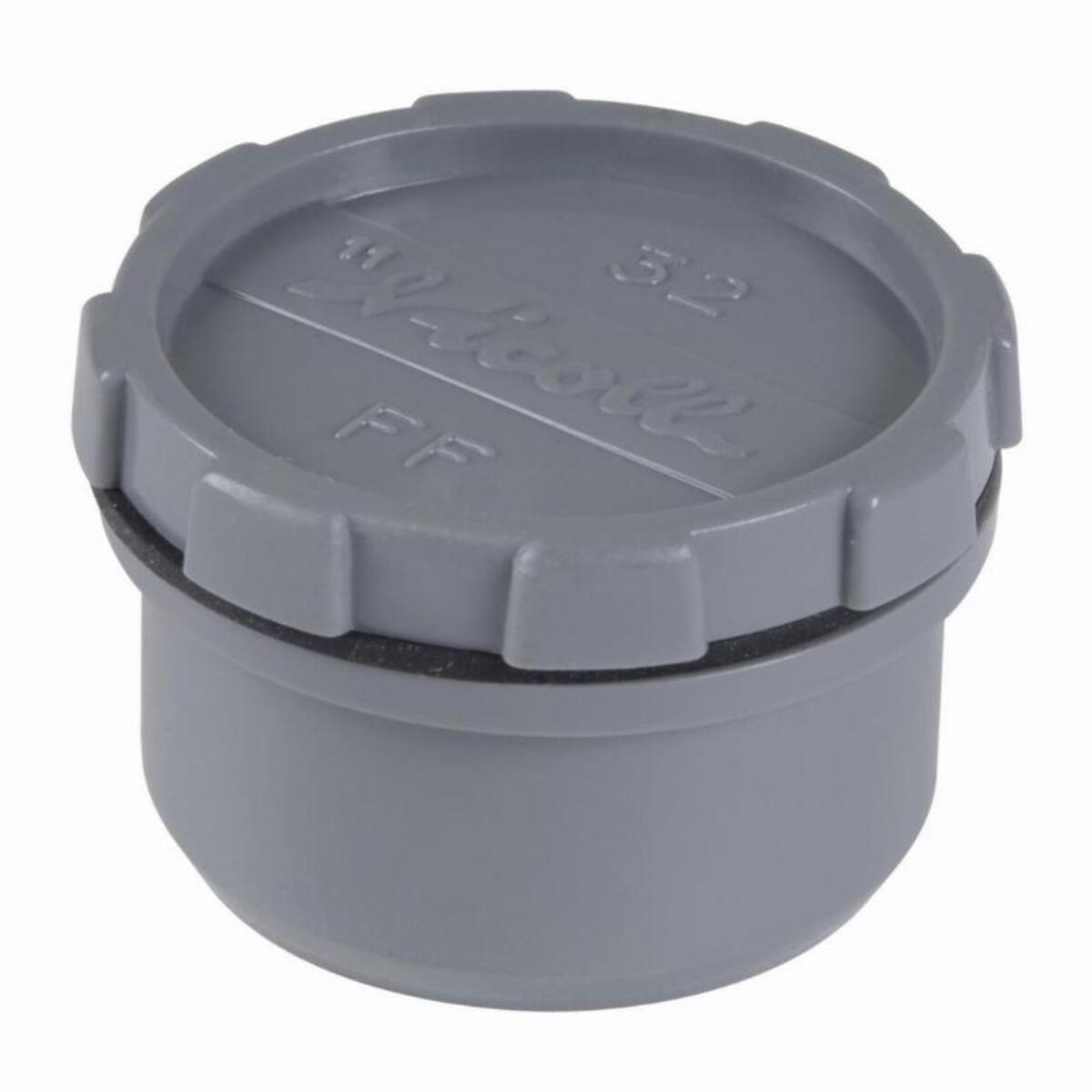 Tampon de visite mâle-femelle NICOLL + bouchon - PVC gris - Ø 40 mm - FH
