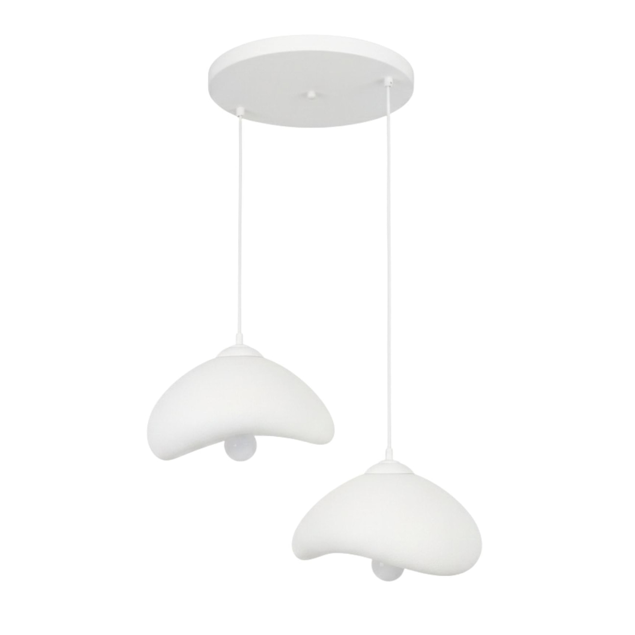 Luminaire design 2 suspensions en fibre de verre blanc SELVA