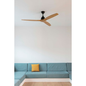 ALO L Ventilador de techo negro/madera TUYA
