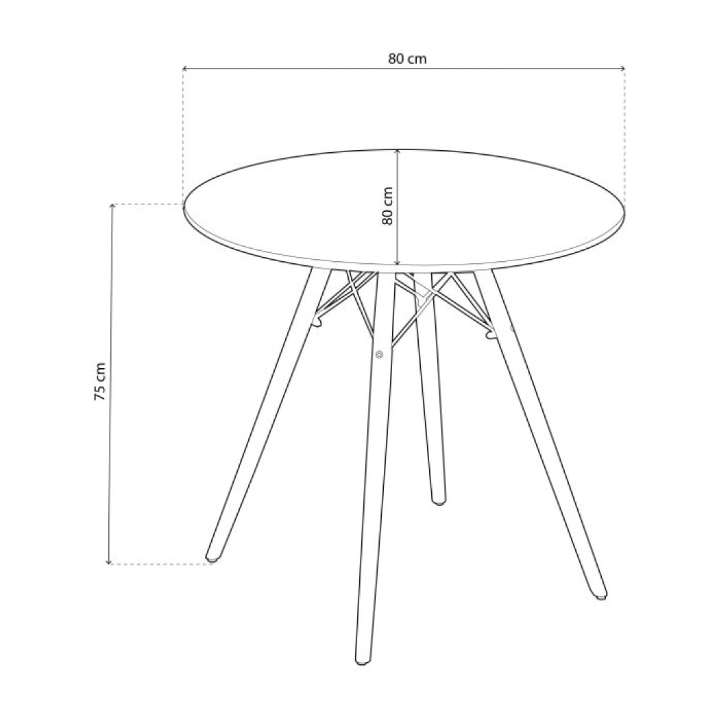 Mesa de comedor redonda Tower Negro