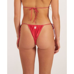 Braga de bikini brasileña con lazos en tejido lúrex