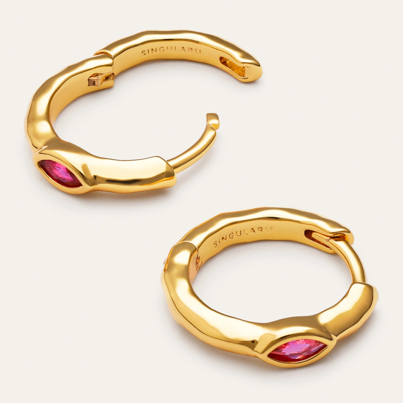 Pendientes Aro Alma Rosé Baño Oro