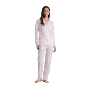 Pigiama donna in cotone con top manica lunga taglio uomo e pantalone lungo articolo vichy Noidinotte