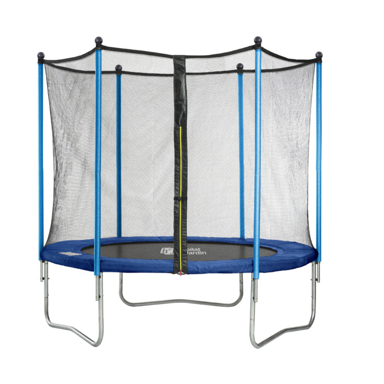 Trampoline "Happy" - Ø 1.80 m - Avec filet + échelle + couverture + kit d'ancrage