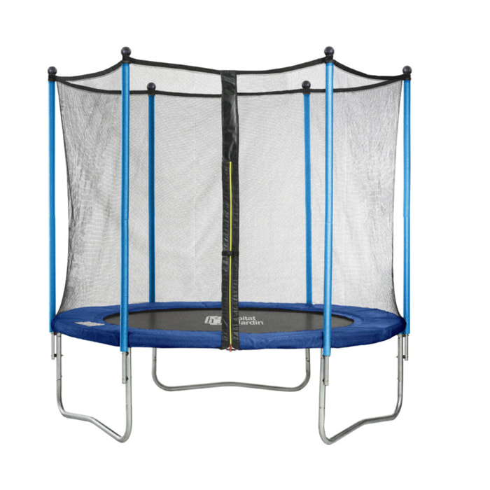 Trampoline "Happy" - Ø 1.80 m - Avec filet + échelle + couverture + kit d'ancrage