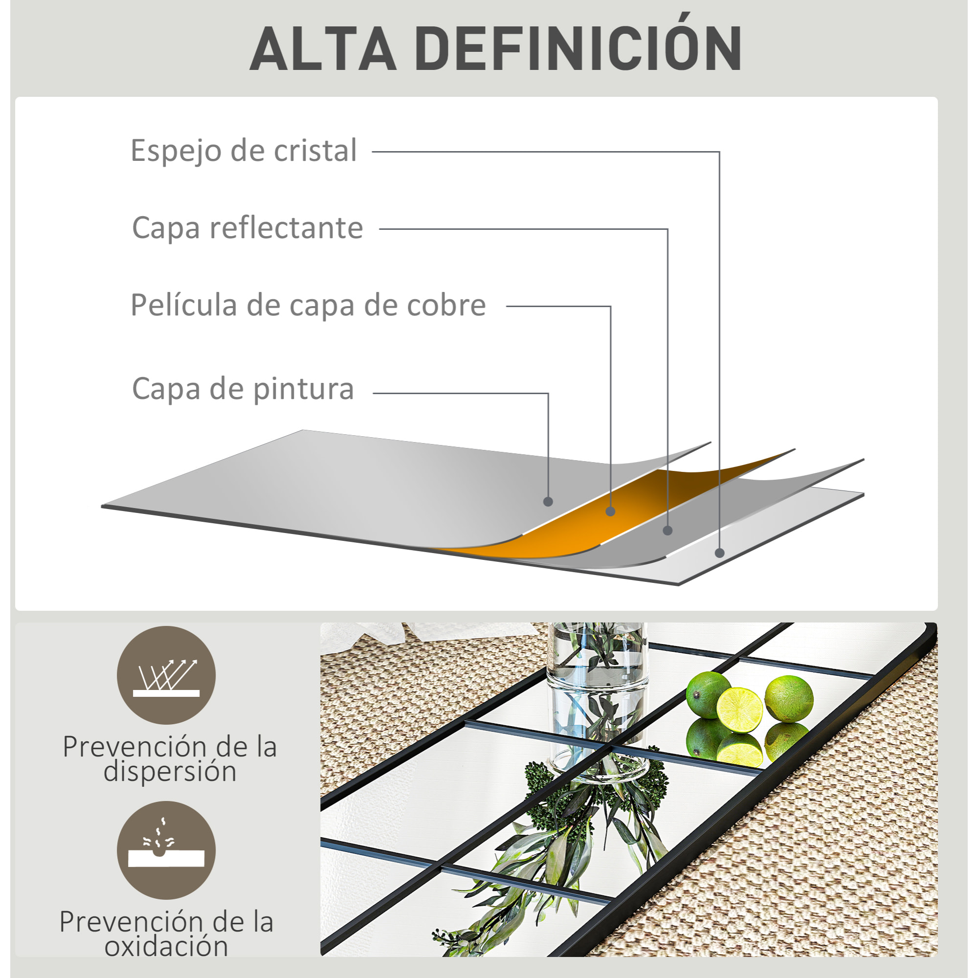 Espejo Decorativo de Pared 40x160 cm Espejo de Ventana de Metal para Salón Dormitorio Entrada Estilo Moderno Negro