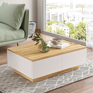 Mesa de centro cuadrada con cajón de almacenamiento wellhome.