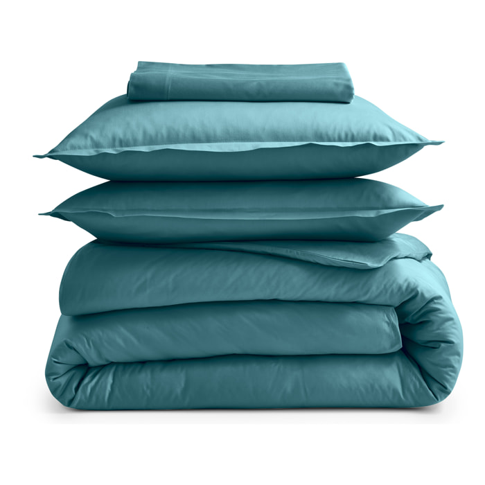 Taie d’oreiller percale de coton made in France - Vert emeraude