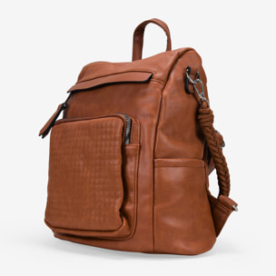 Mochila antirrobo cuero con cremallera