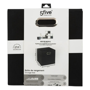 Panier tissu 31x31cm "Mix N' Modul" noir