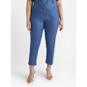 Fiorella Rubino - Pantaloni dritti in lino - Blu