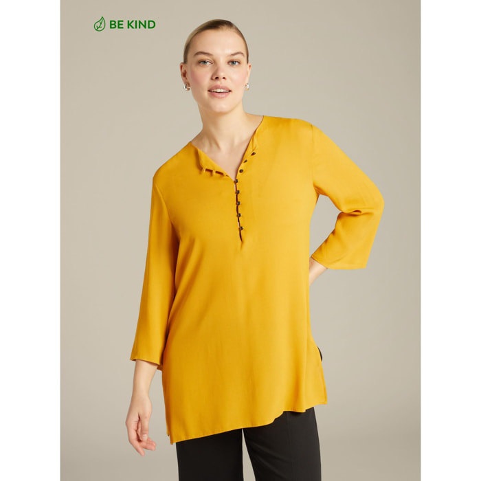 Elena Mirò - Blusa larga con botones pequeños - Amarillo