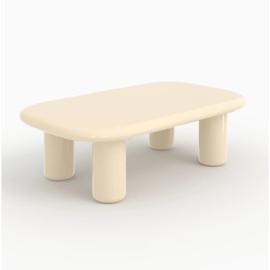 Table basse rectangulaire laquée blanche en MDF - Lolly