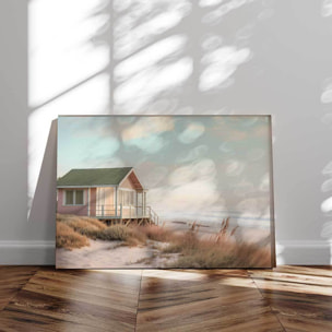Tableau mer et plage Cabane rose Tableau alu Dibond