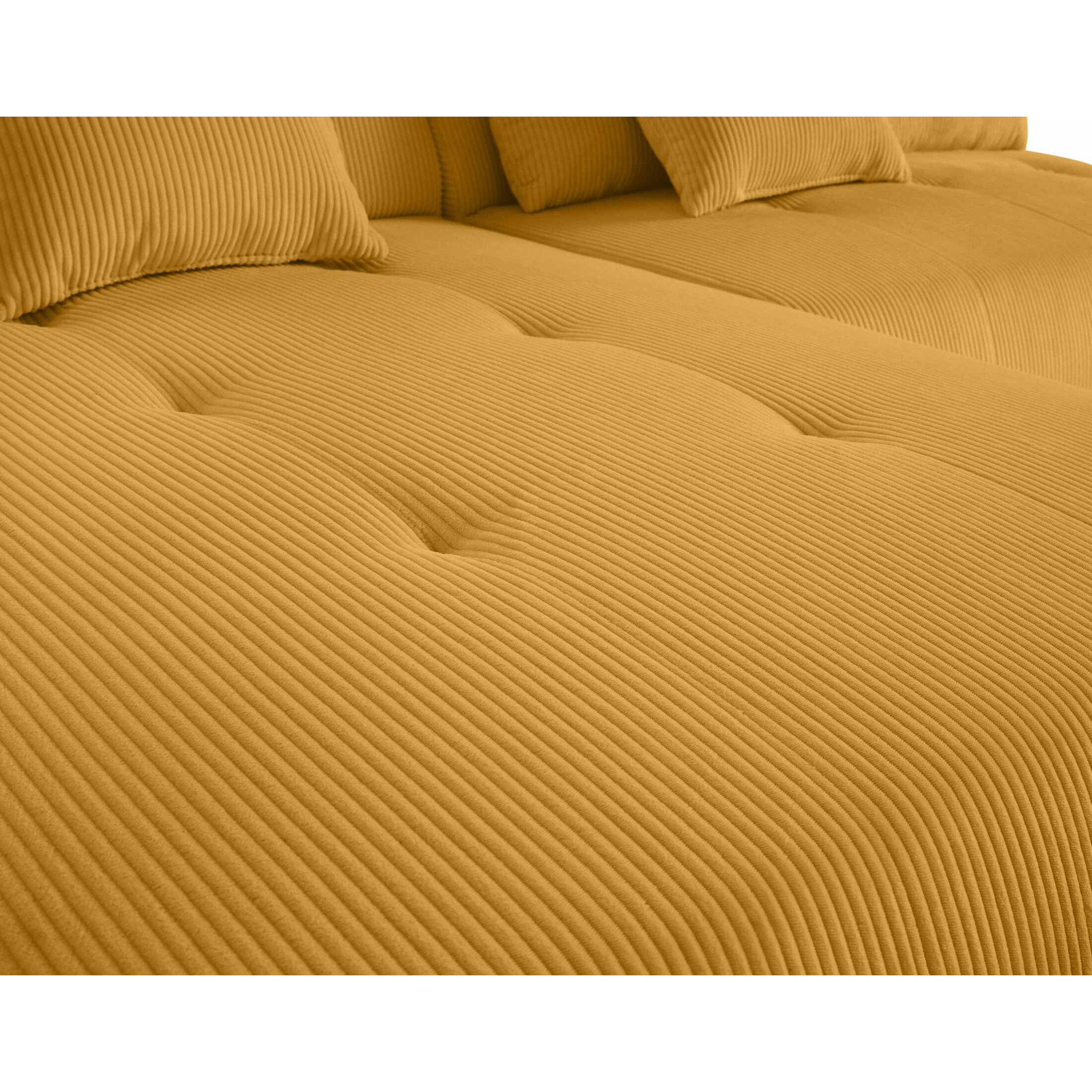 Onyx - canapé modulable d'angle gauche - 5 places - en velours côtelé - Jaune