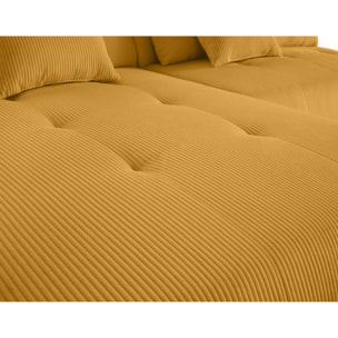 Onyx - canapé modulable d'angle gauche - 5 places - en velours côtelé - Jaune