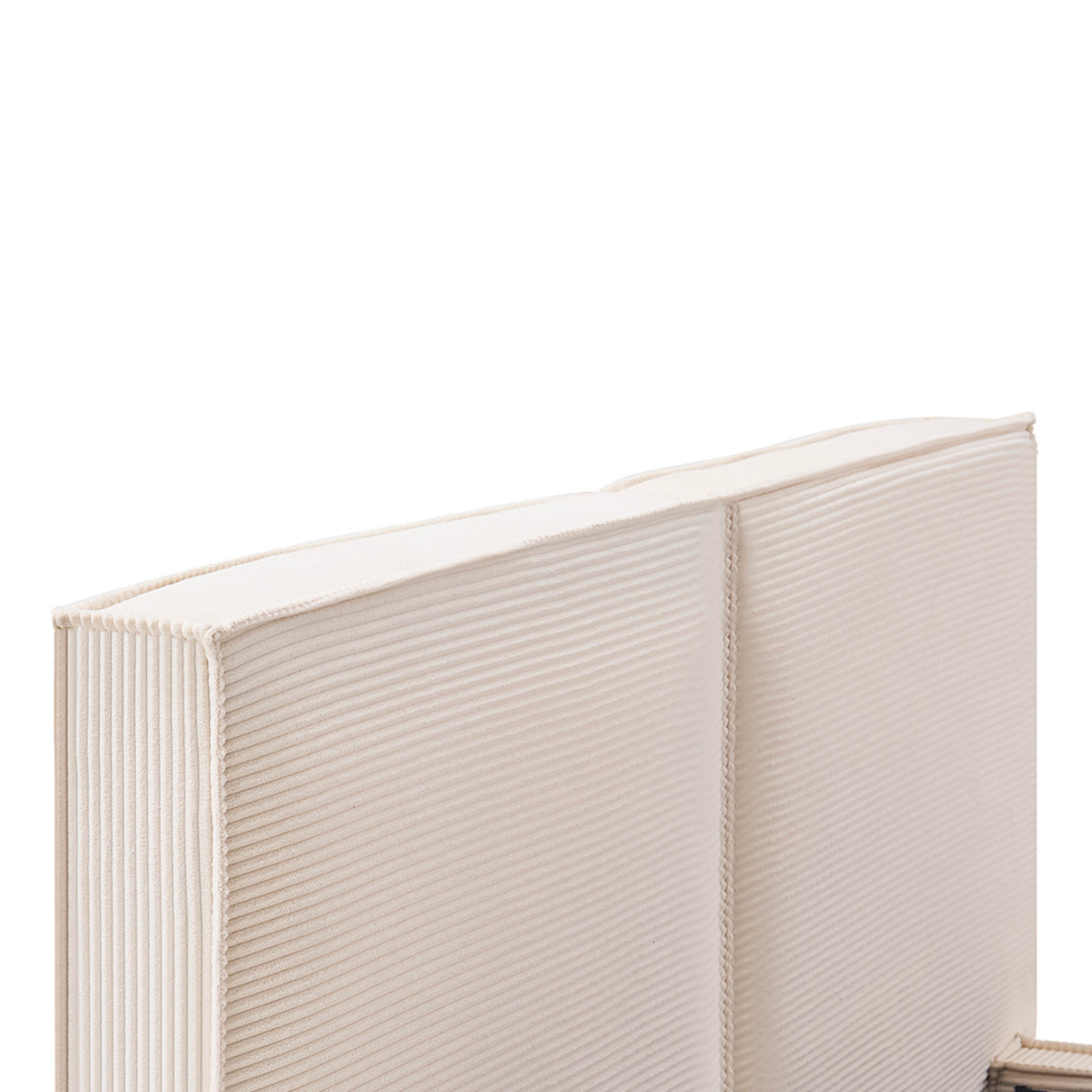 Lit Coffre en velours côtelé Intemporel | Coloris Beige