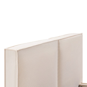 Lit Coffre en velours côtelé Intemporel | Coloris Beige