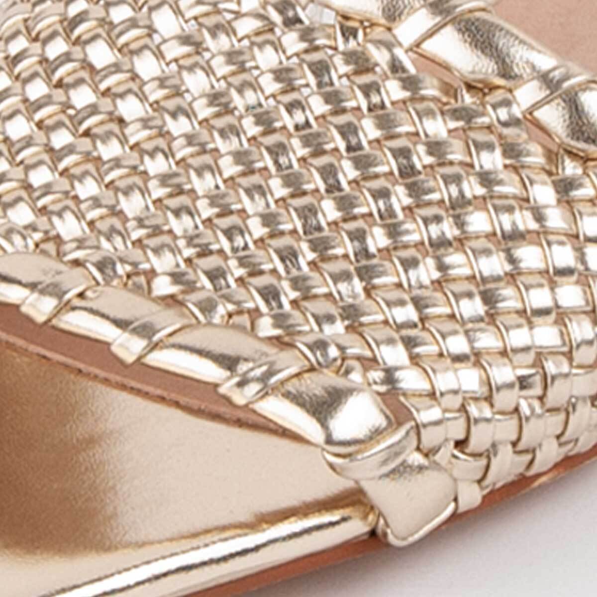 Sandalia De Tacón - Dorado - Altura: 4 Cm
