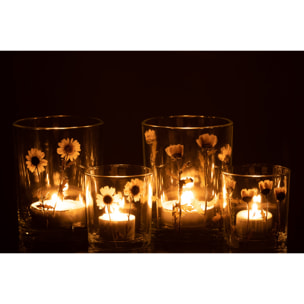 J-Line photophore Fleur Marguerite - verre - mix - 2 pcs