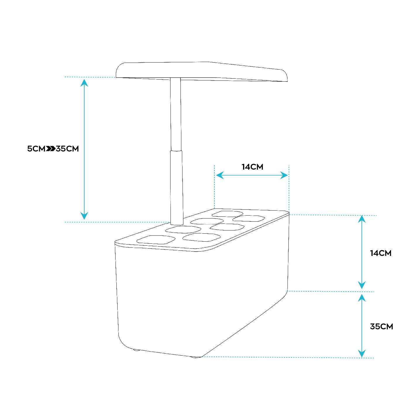 Serra idroponica vaso smart e-garden fino a 7 piante con illuminazione autonoma a LED e software automatico Bianco