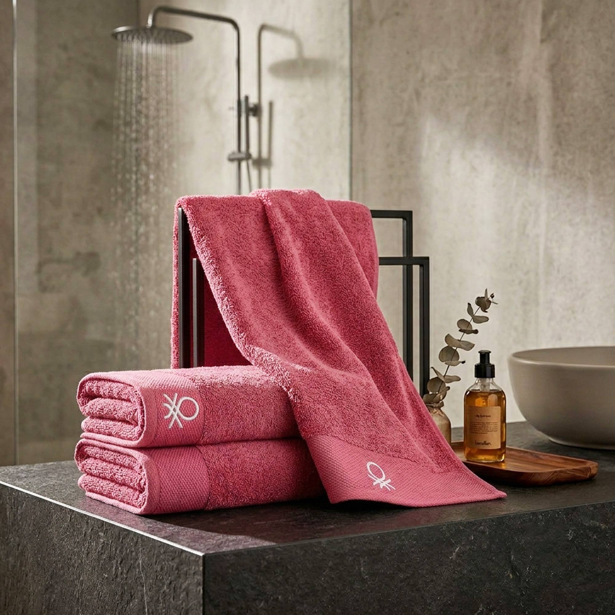 Juego de 3 toallas de baño 50x90cm, rosa