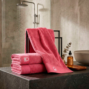 Juego de 3 toallas de baño 50x90cm, rosa