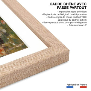 Poster Bal du moulin de la galette - Auguste Renoir Affiche + cadre en bois - Chêne