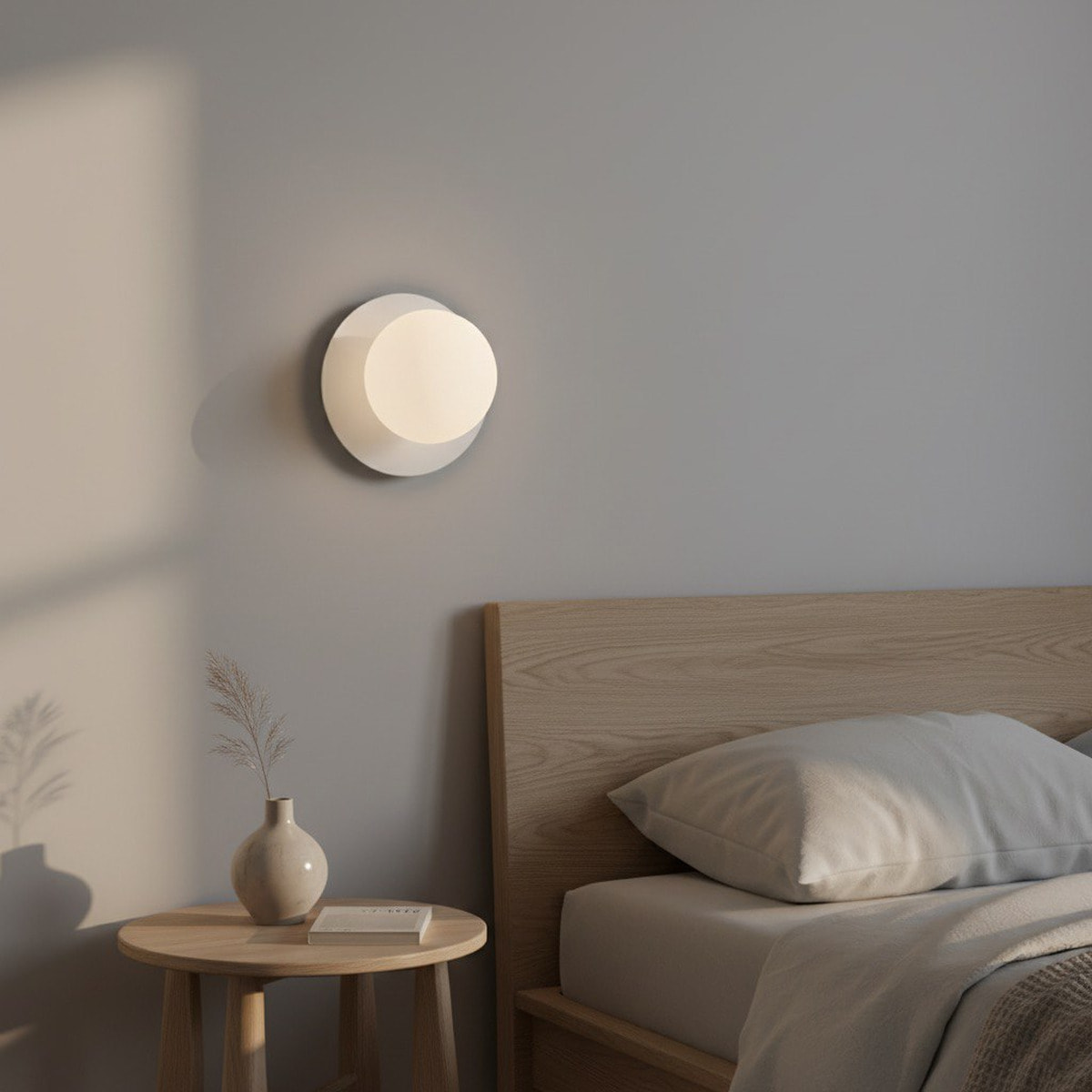 Lampada da parete Americana in acciaio bianco opaco