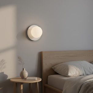 Lampada da parete Americana in acciaio bianco opaco