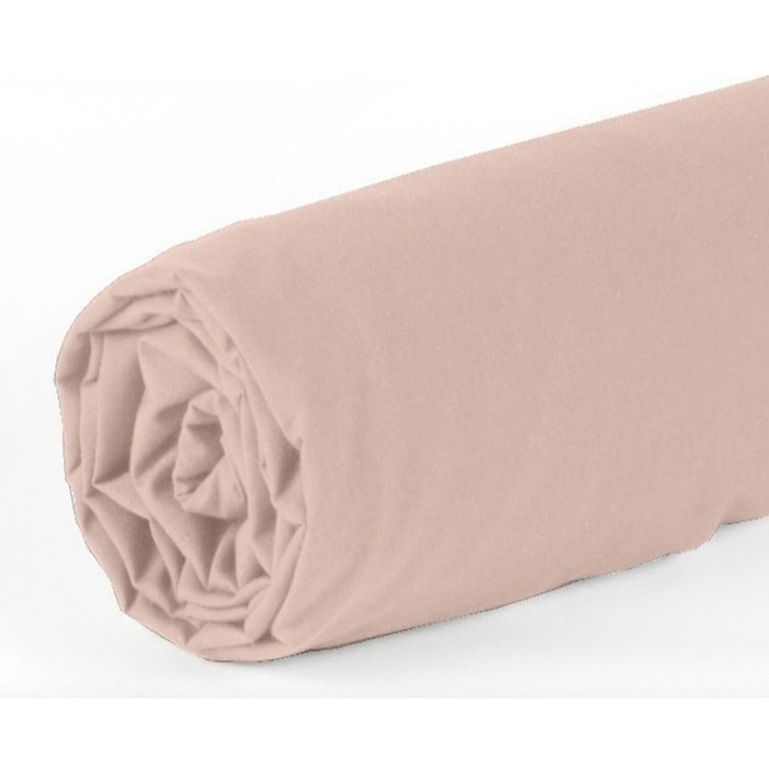 DRAP HOUSSE 2 PERS 140x190  de Coton-Bambou - BAMBOU ROSE