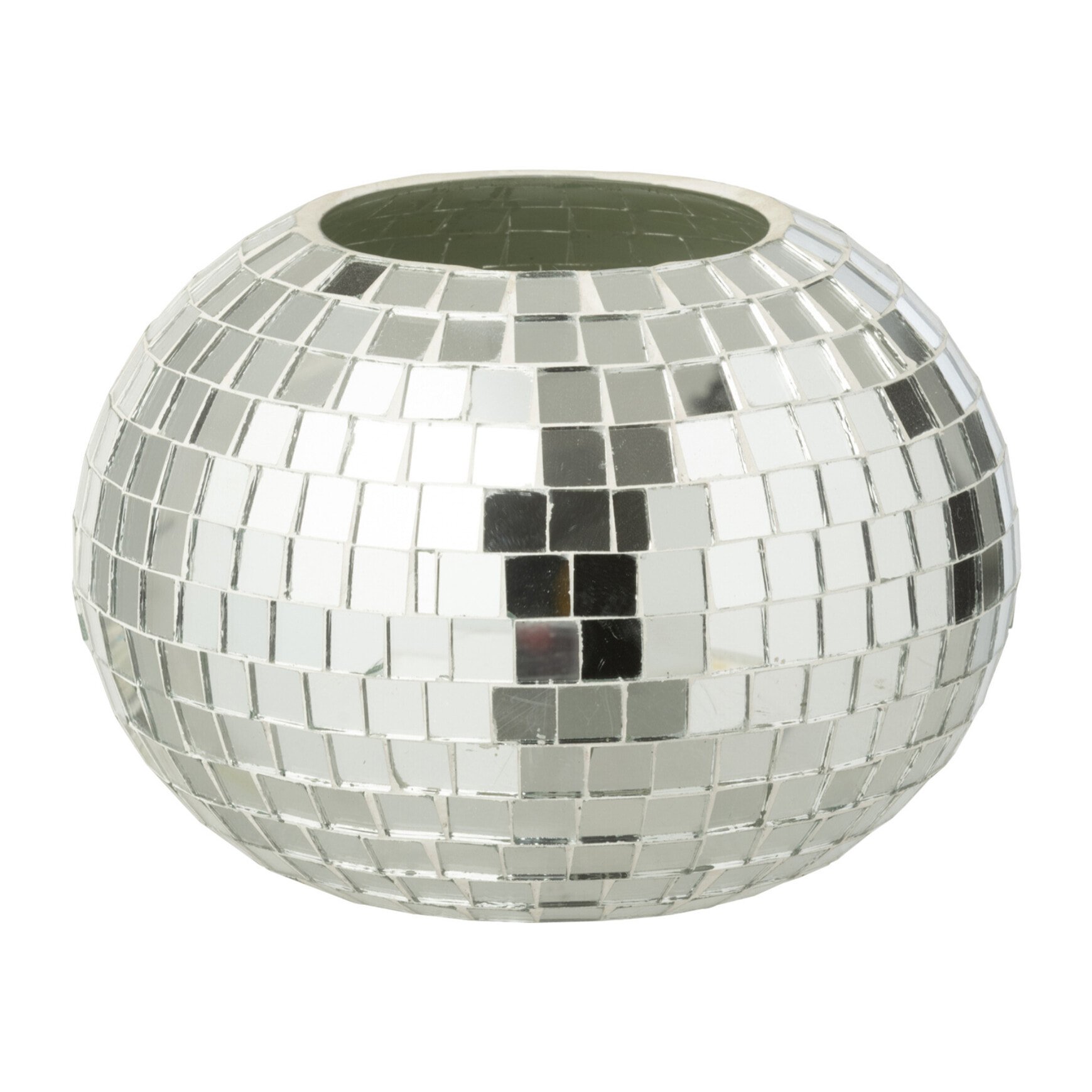 J-Line bougeoir Boule Mosaïque - verre - argent