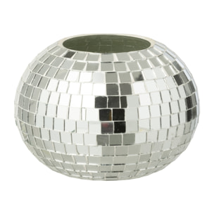 J-Line bougeoir Boule Mosaïque - verre - argent
