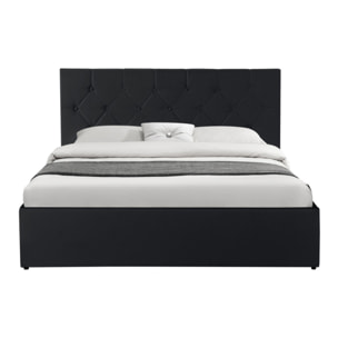 Lit coffre Hanna 160x200cm simili cuir noir