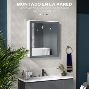 Armario de Baño con Espejo Armario de Baño para Colgar Mueble de Baño Suspendido con 2 Puertas de Vidrio y Estantes Ajustables 69x17x75,5 cm Blanco