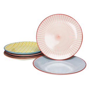 Lot de 6 grandes assiettes design 1, SABAE