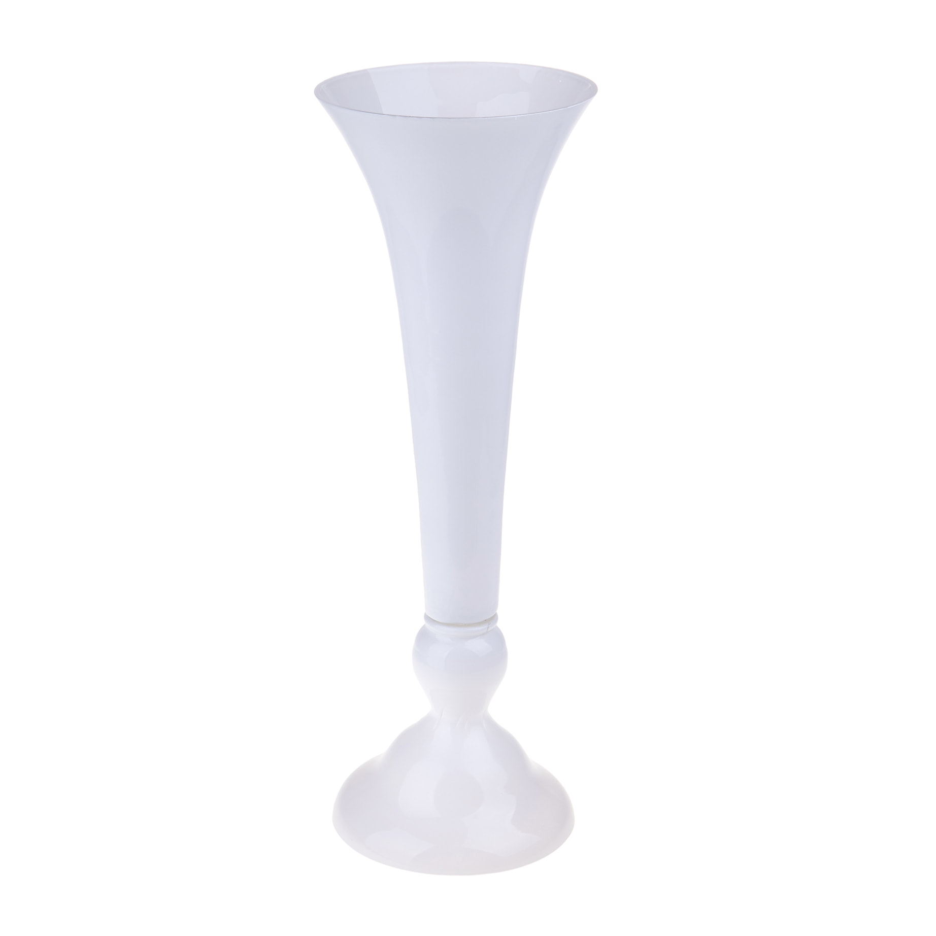 Vaso A Cono Con Piedistallo. Altezza 60 Cm - Pezzi 1 - 20,5X60X20,5cm - Colore: Bianco - Bianchi Dino - Decori Casa E Complementi