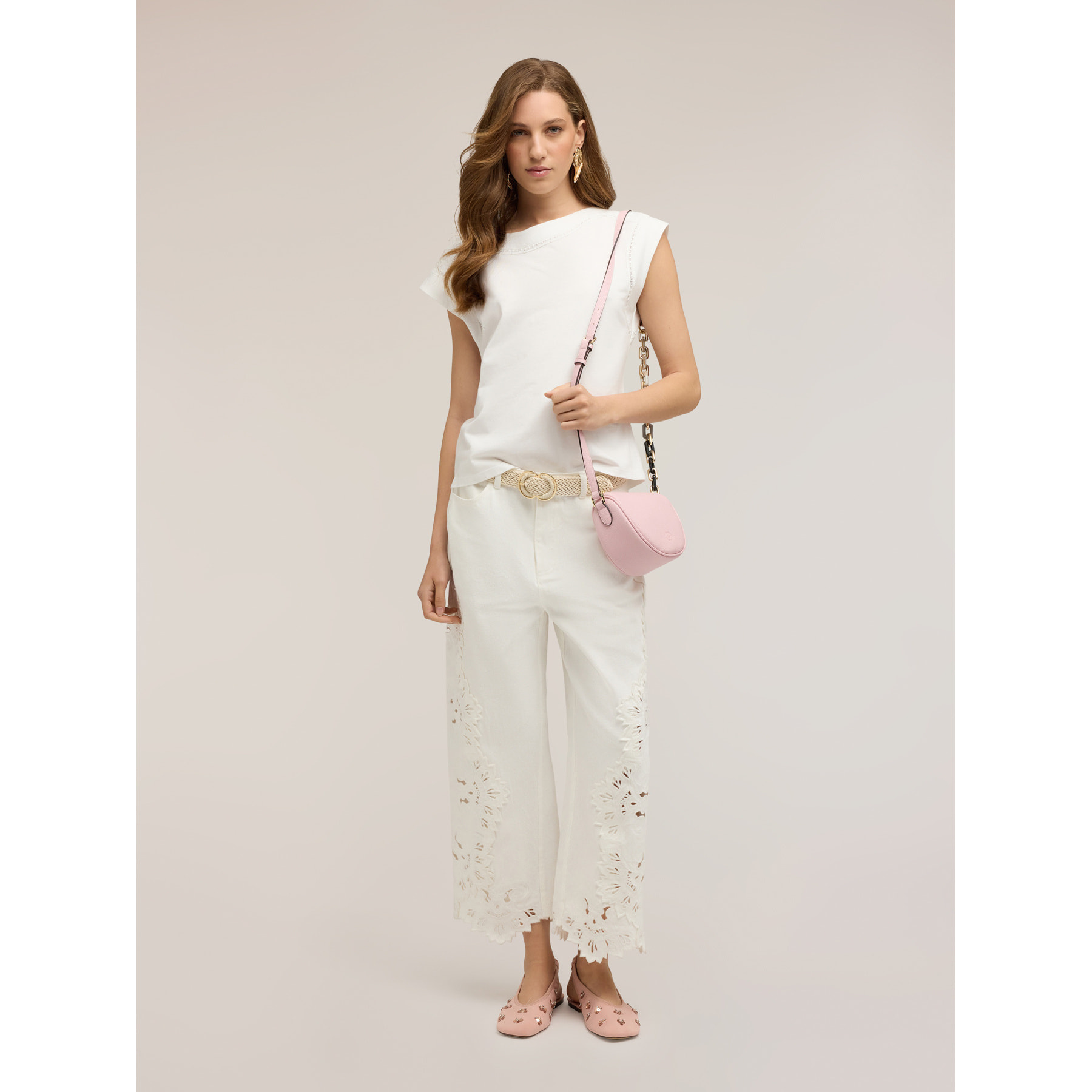 Motivi - T-shirt a kimono con ricami - Bianco