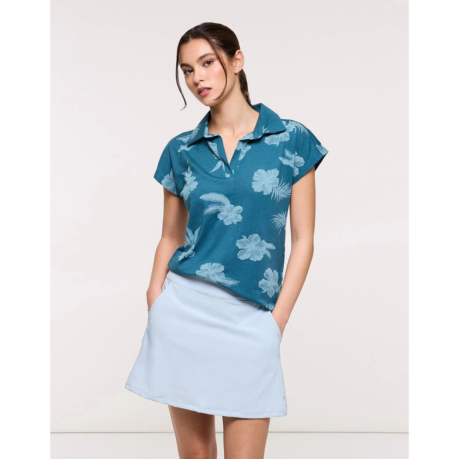 Falda Mini Deportiva Azul Celeste - Fabort