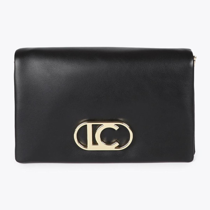 Tracolla effetto pelle con tre scomparti e patta